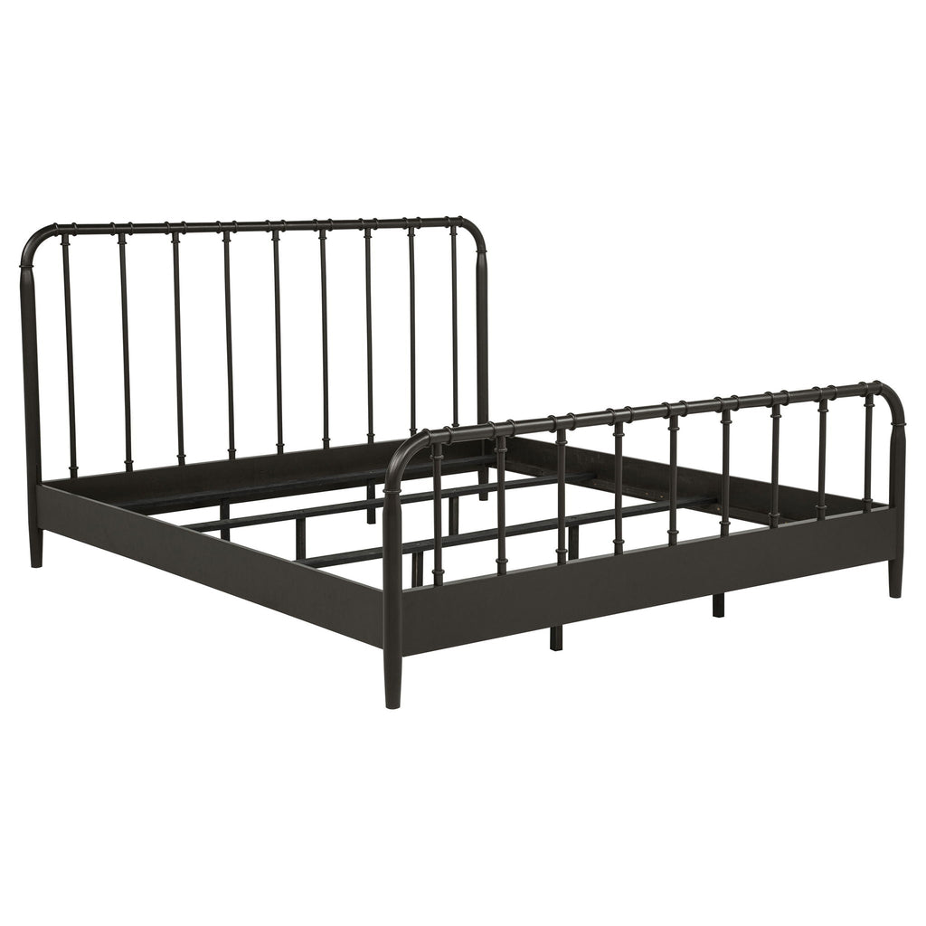 Rocco All Wood Water Pipe Open Frame Eastern King Bed Dark Bronze