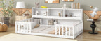 Floor Bed With Bedside Bookcase, Shelves, Guardrails