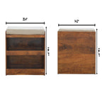 Pull Out Shoe Bench - Chestnut / Mud Linen