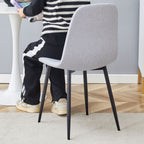 Modern Medieval Style Cushioned Side Chairs Set With Metal Legs For Kitchens