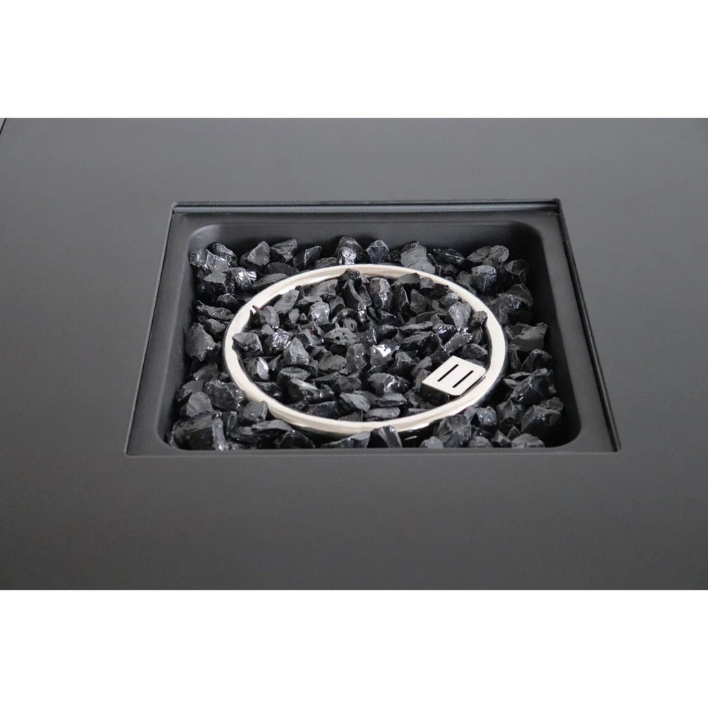 Outdoor Fire Pit Table With Lid High-Quality Materials - Gray
