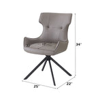 Damita - Camel Synthetic Leather Side Chair With Swivel (Set of 2) - Gray & Black Finsh