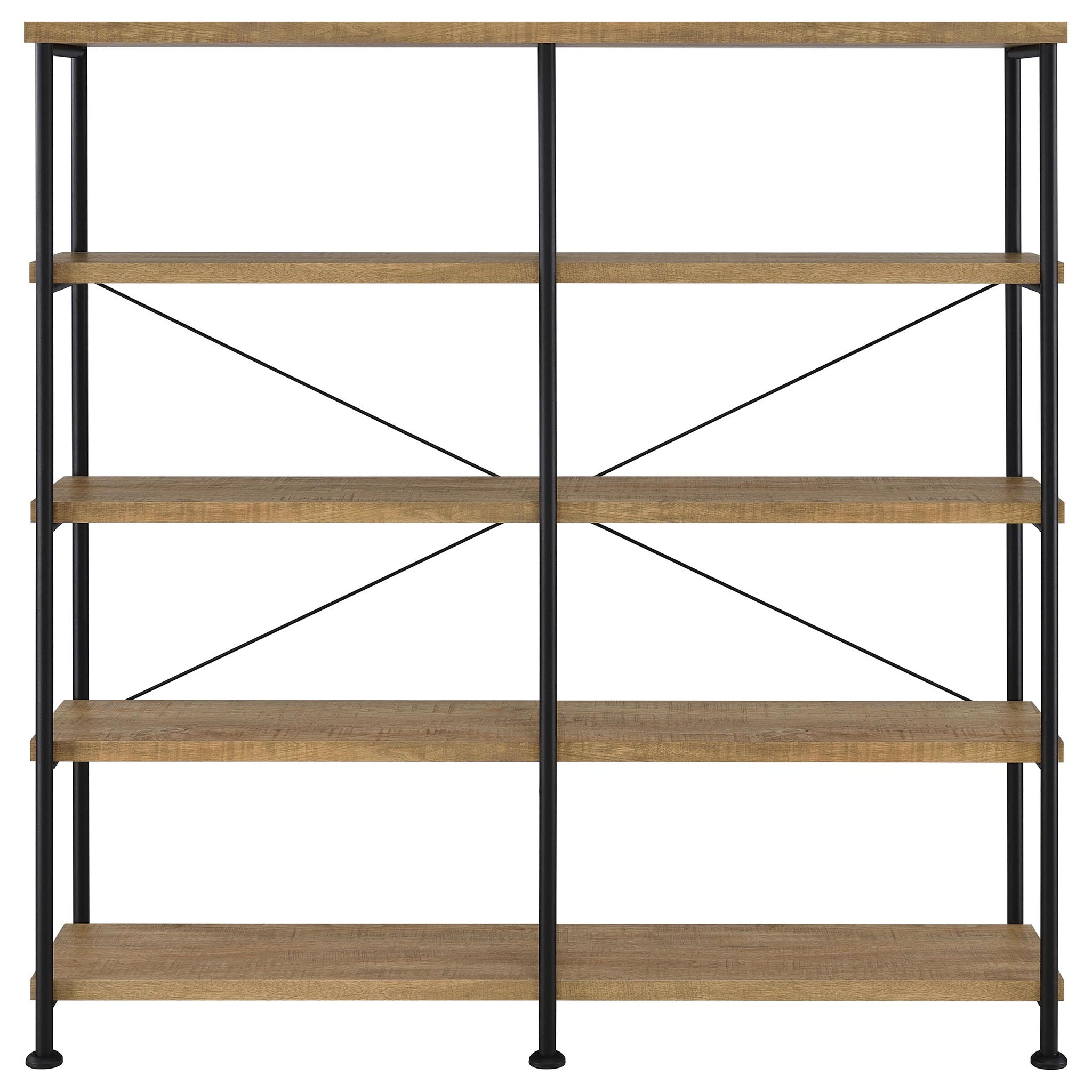 Analiese 63-inch 4-shelf Double Bookshelf Mango