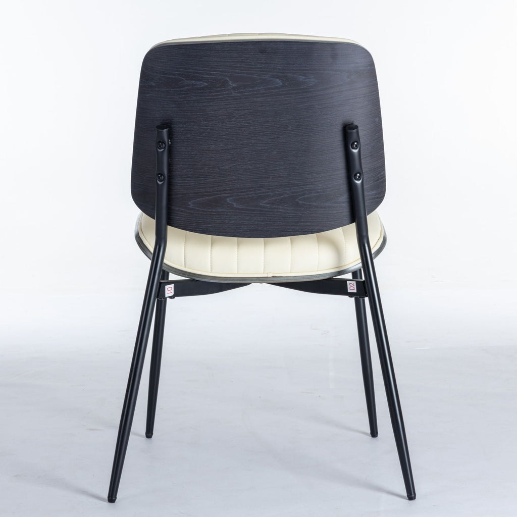 Dining Chairs (Set of 2) Mid-Century Modern Retro Chair With Walnut Bentwood Back Upholstered Seat Metal Legs Adjustable Foot For Kitchen Dining Room Chairs
