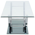 Danville Rectangular U-Shaped Glass Top Coffee Table Chrome