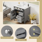 Bathroom Vanity With Top Sink, 2 Drawers & Tip Out Drawer