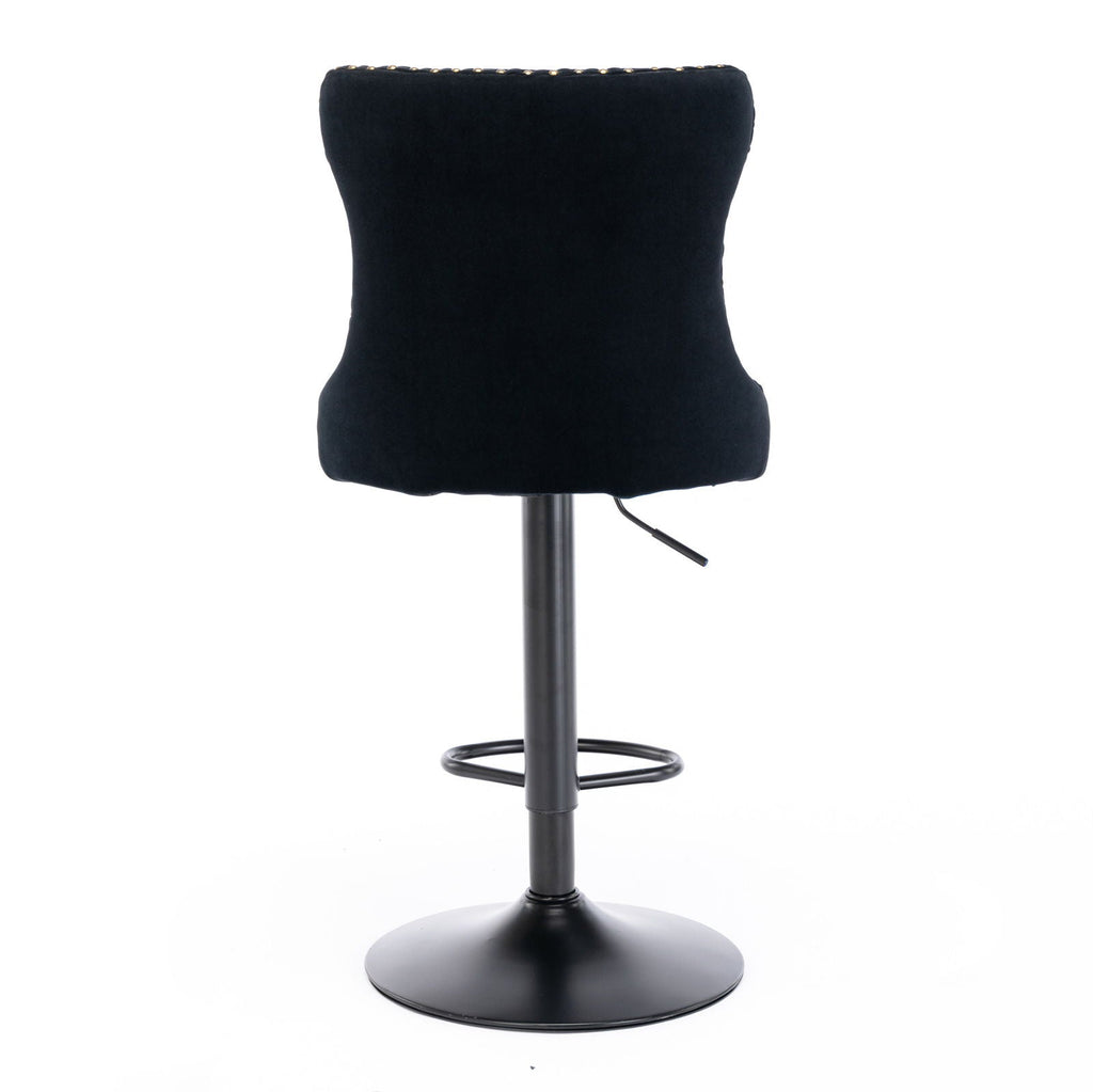 Swivel Barstools Adjusatble Seat Height, Modern Upholstered Bar Stools With Backs Comfortable Tufted For Home Pub And Kitchen Island (Set of 2)
