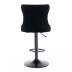 Swivel Barstools Adjusatble Seat Height, Modern Upholstered Bar Stools With Backs Comfortable Tufted For Home Pub And Kitchen Island (Set of 2)