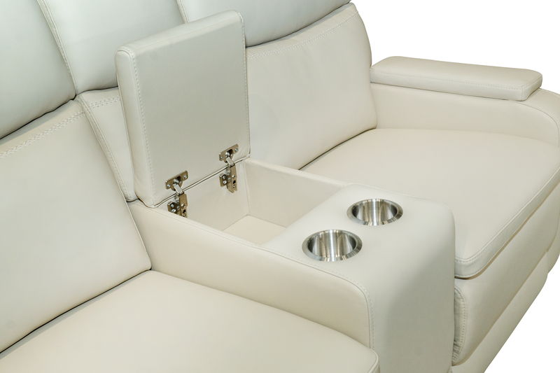 Gunner - Power Console Loveseat Recliner With Power And Power Headrest - Almond