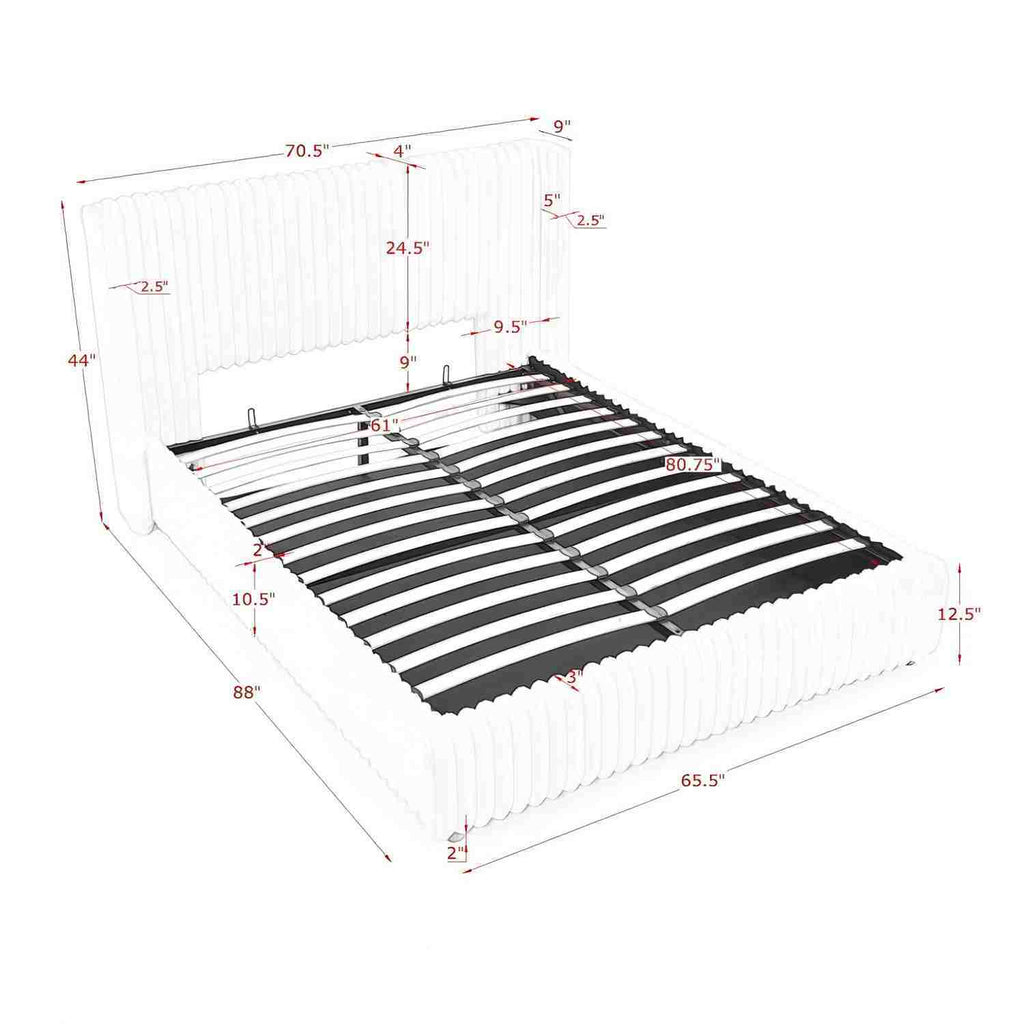 Functional Vertical Striped Bed With Gas Lift Storage