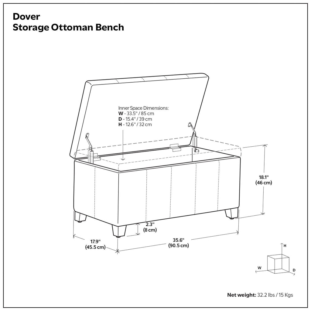 Dover - Multifunctional Storage Ottoman Bench
