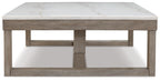 Loyaska - Rectangular Cocktail Table - Brown / Ivory