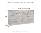 Paxberry - Six Drawer Dresser - Weatherworn - Whitewash