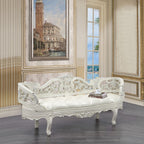 Adara - Bench - Pearl White Synthetic Leather & Antique White