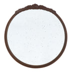 Round Hand Carved Rose Antique Mirror Frame, Wall Mirror For Live Space