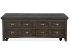 Westley Falls - Lift Top Storage Cocktail Table With Casters - Graphite