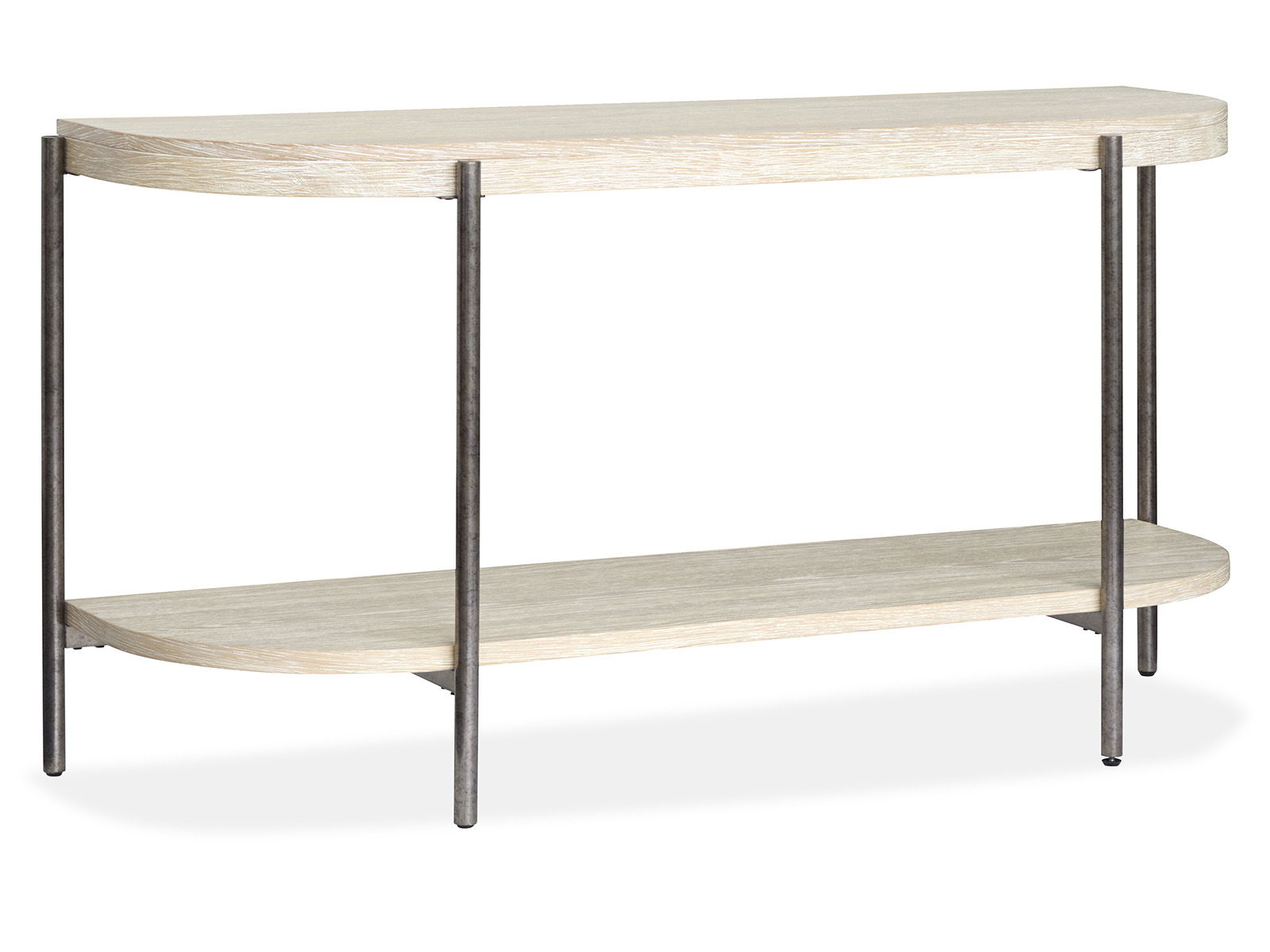 Jennings - Demilune Sofa Table - Edgecomb Gray And Weathered Antique Nickel