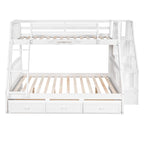 Bunk Bed With Drawers, Ladder And Storage Staircase