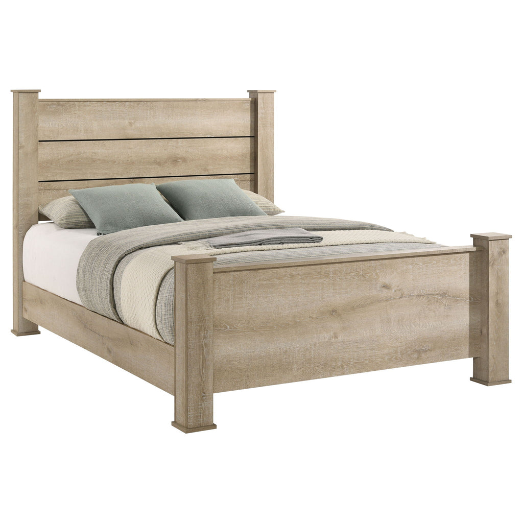 Oakglen 55-inch Eastern King Panel Bed Weathered Oak