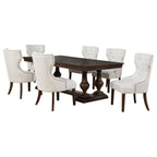 Ridgewell 7-piece Rectangular Trestle Dining Set Dark Oak