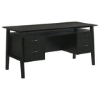Goodson 64-inch 4-Drawer Double Pedestal Computer Desk Black