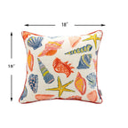 Square Coral Outdoor Pillows (Set of 2) - Multi