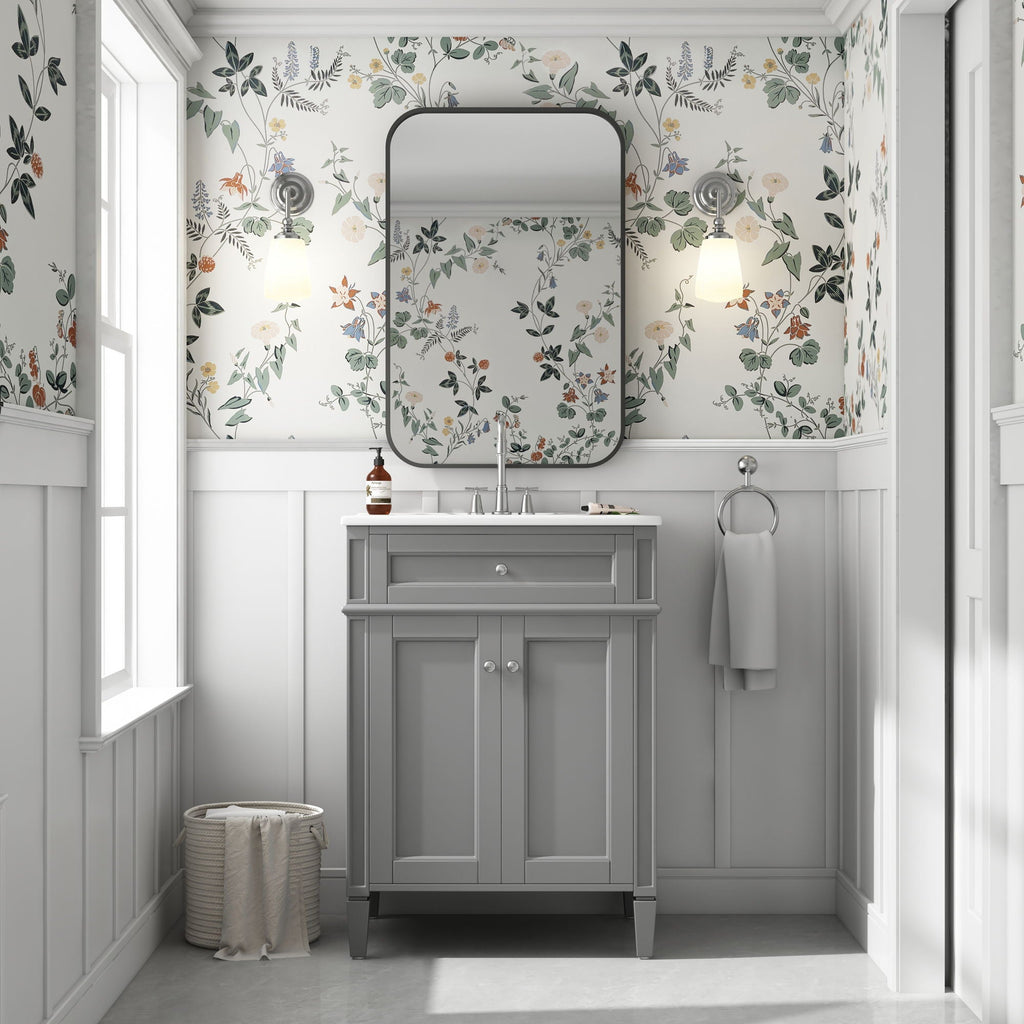 Bathroom Vanity With 2 Doors And Tip Out Drawer, Soft Closing Hinges