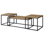 Straden 3-piece Engineered Wood Coffee Table Set Mango and Black