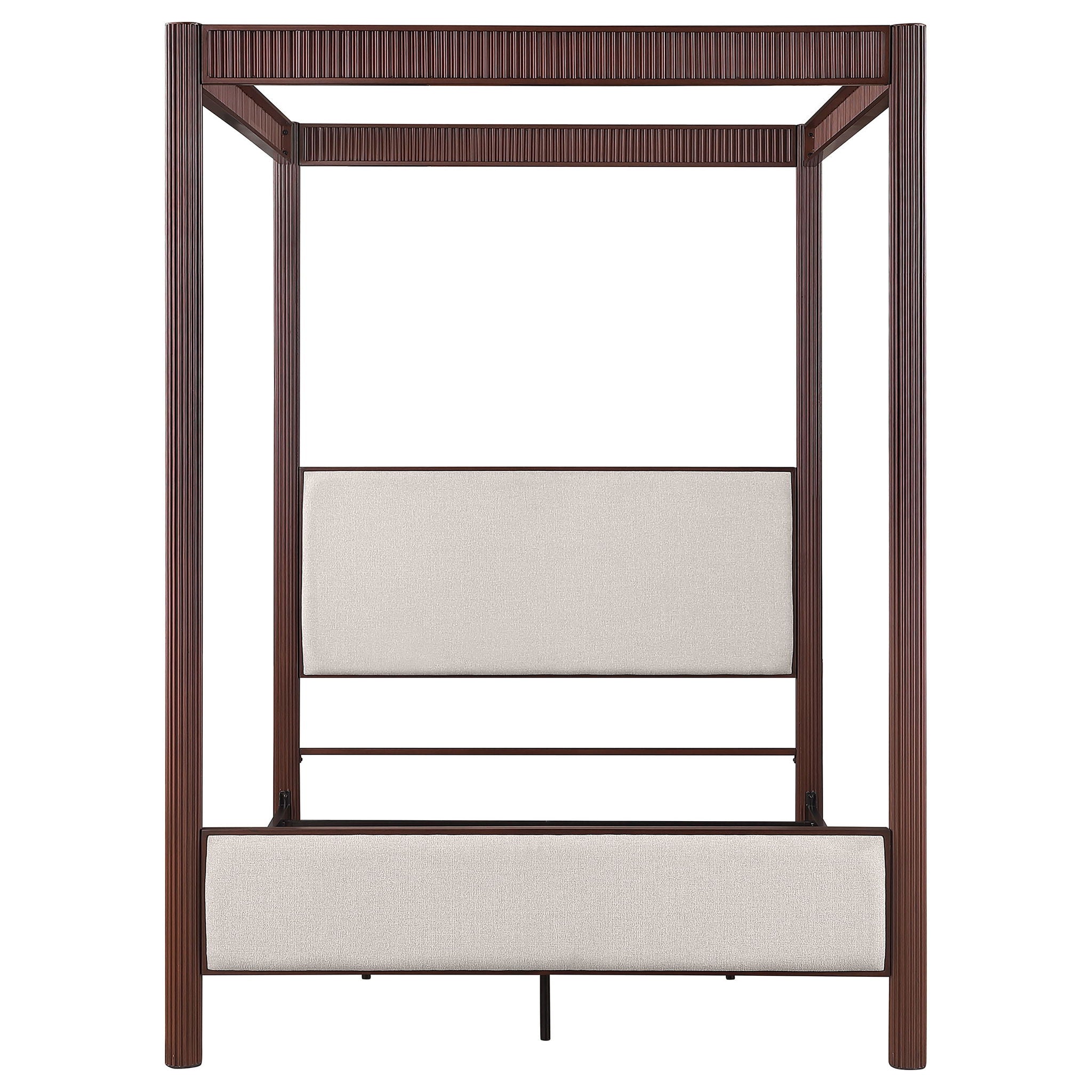 Zimmerlee 89-inch Metal Eastern King Canopy Bed Rust Brown