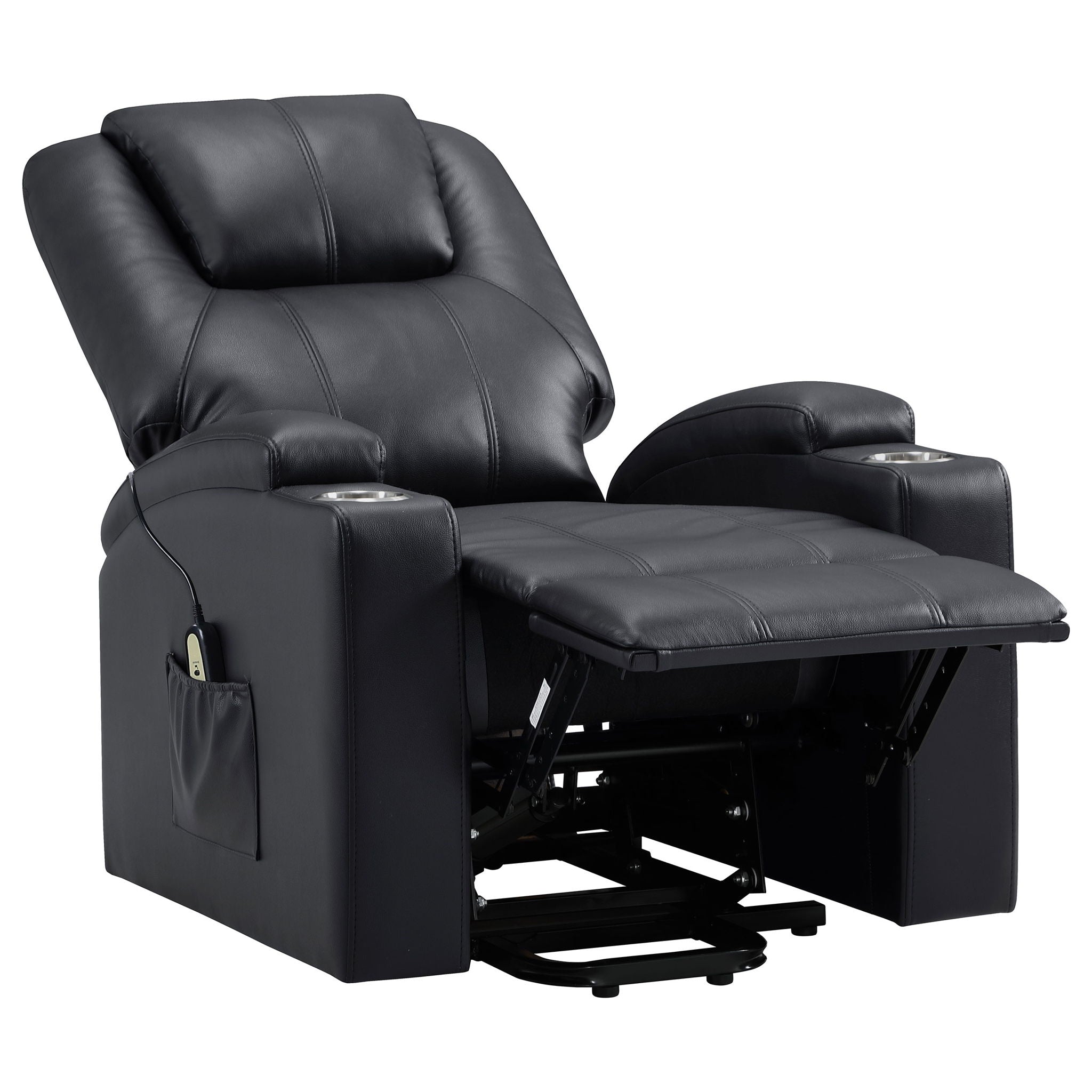 Armstrong Upholstered Power Lift Massage Recliner Espresso