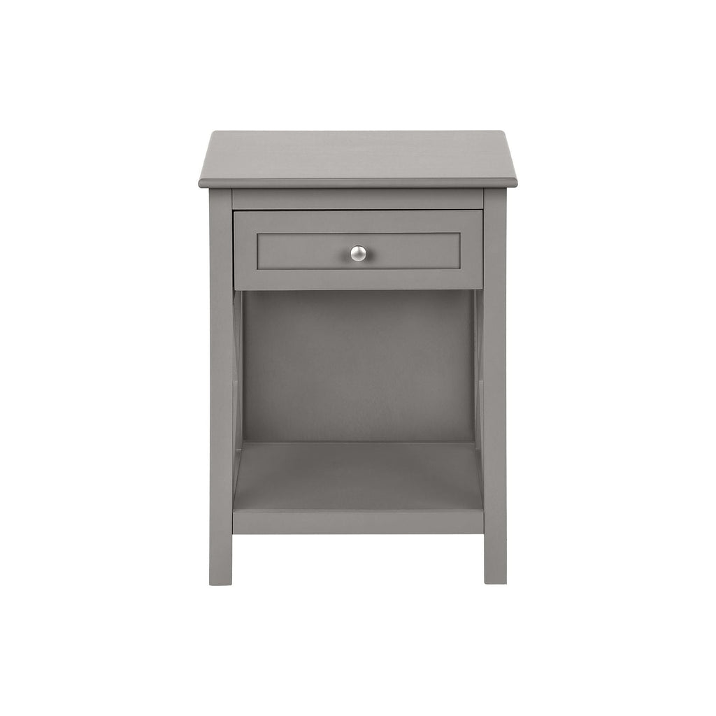 Accent End Table, 2 Tier, Storage Drawer, Transitional Style