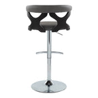 Gardenia - Contemporary Adjustable Barstool & Swivel, Rounded T Footrest (Set of 2)