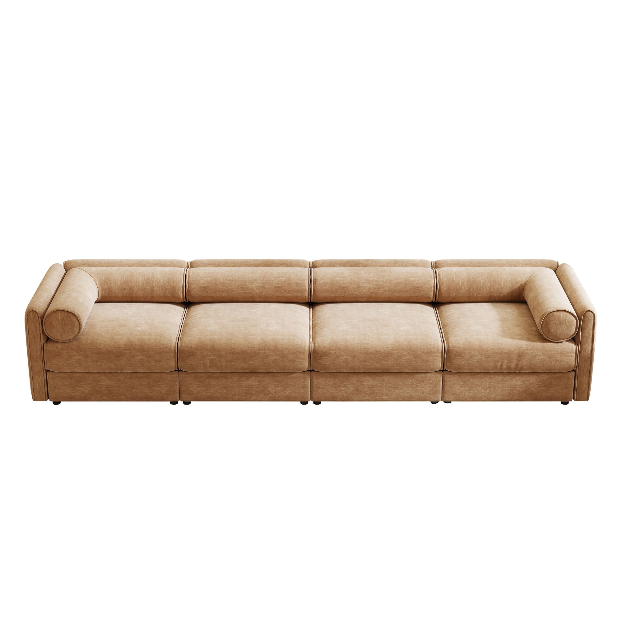 Stylish Sofa With Storage Seat And Cylindrical Backrest