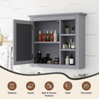 Wall Mounted Medicine Cabinet With Mirror And 3 Open Shelves