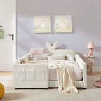 Cute Rabbit Ear Upholstered Platform Bed Frame With Safety Rail