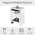 Noralie - 26"H Accent Table - Mirrored & Faux Diamonds