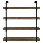 Elmcrest 39-inch 4-shelf Wall Bookshelf Rustic Oak