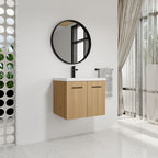 Floating Bathroom Vanity With Sink, Wall Mounted Double Door Storage