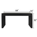 Modern Rustic Wood Table, Rectangular Living Room Center Table With Floating Top Design