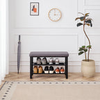 Shoe Bench With Cushion, Storage Seat For Entryway