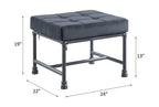 Brantley - Ottoman - Gray Velvet & Sandy Gray