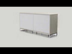 Liam - Console Cabinet - Blue Marble Print & Chrome