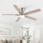 Mordern Flush Mount Ceiling Fan With Light And Remote Control