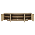 Kailani 79-inch 4-door Cane TV Stand Media Console Beige Oak