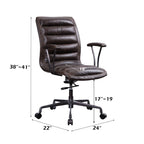 Zooey - Office Chair - Distress Chocolate Top Grain Leather