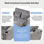 Pull Out Loveseat Sofa With Adjsutable Backrest, 2 Pillows, Cup Holders, USB Ports For Living Room