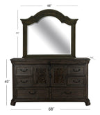 Bellamy - Drawer Dresser With Shaped Mirror - Peppercorn