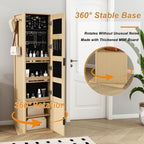 360° Rotating Makeup Cabinet With Full Length Mirror