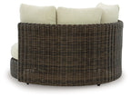 Kimora - Swivel Lounge Chair With Cushion - Beige / Dark Brown