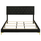 Kendall Upholstered California King Panel Bed Black